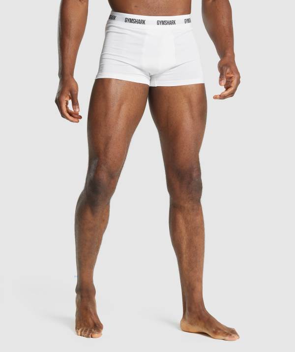 Panske Spodne Pradlo Gymshark Trunk 2pk Biele | LN7039156